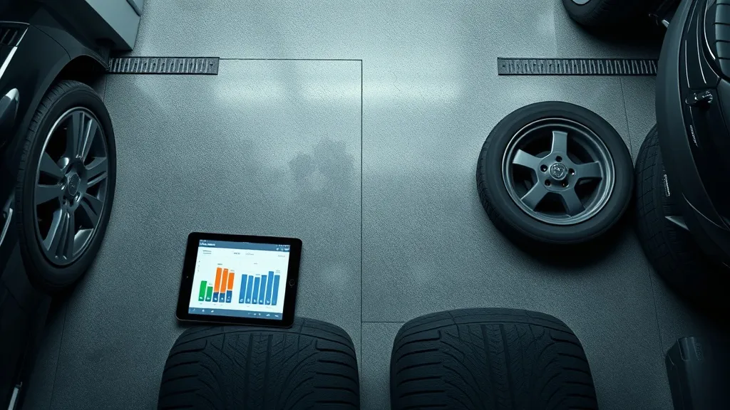 A professional overhead shot of a clean, modern garage floor